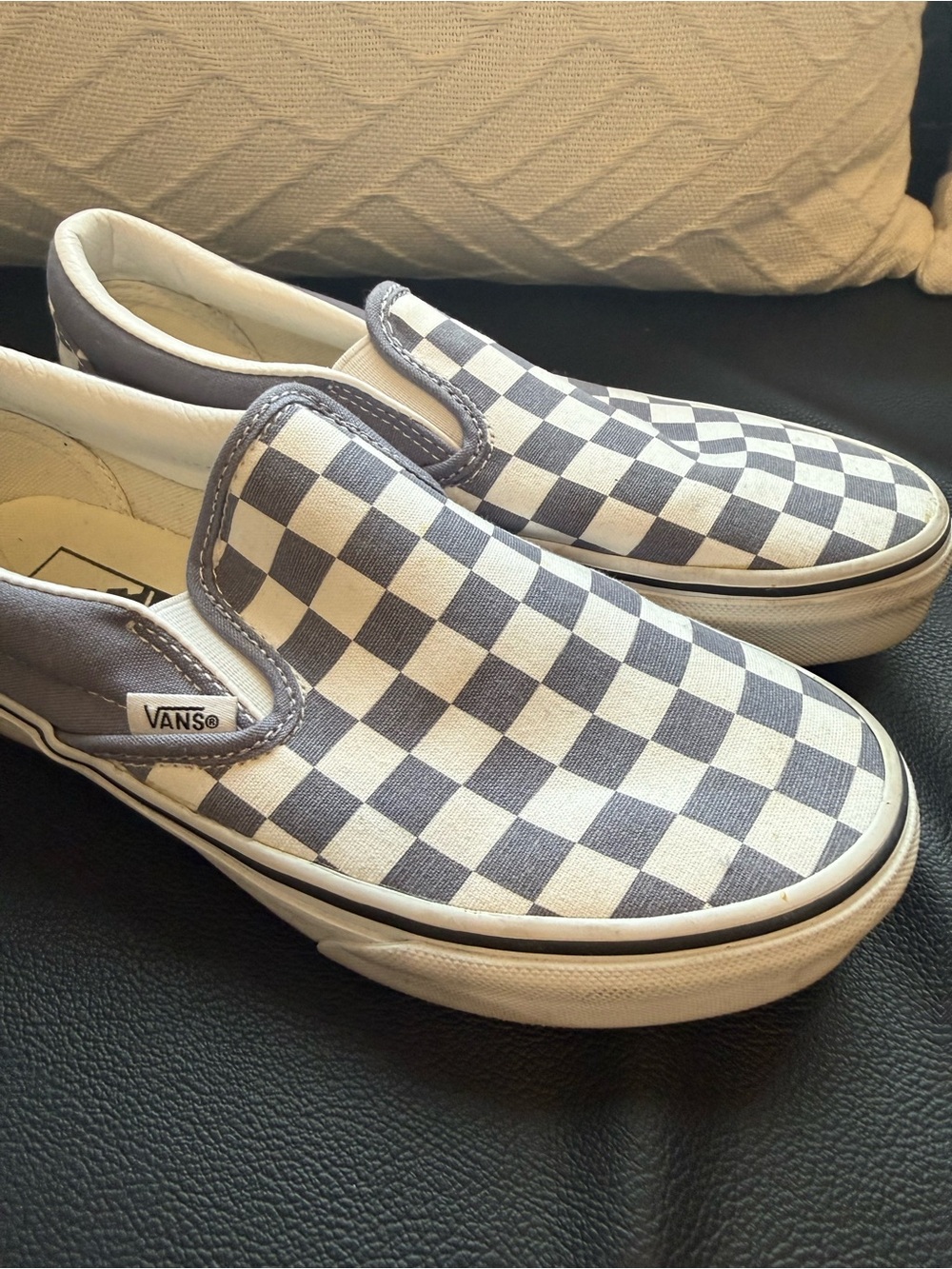 Vans Slip-On Checkerboard in Gray and White